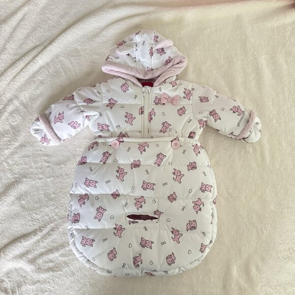London Fog Infant NB Unisex Puffer Carbag Pram Snowsuit Scottish Terrier New - Picture 1 of 6